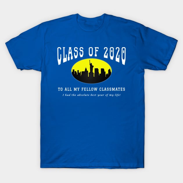 Class of 2020 - Blue, Yellow and White Colors T-Shirt by The Black Panther